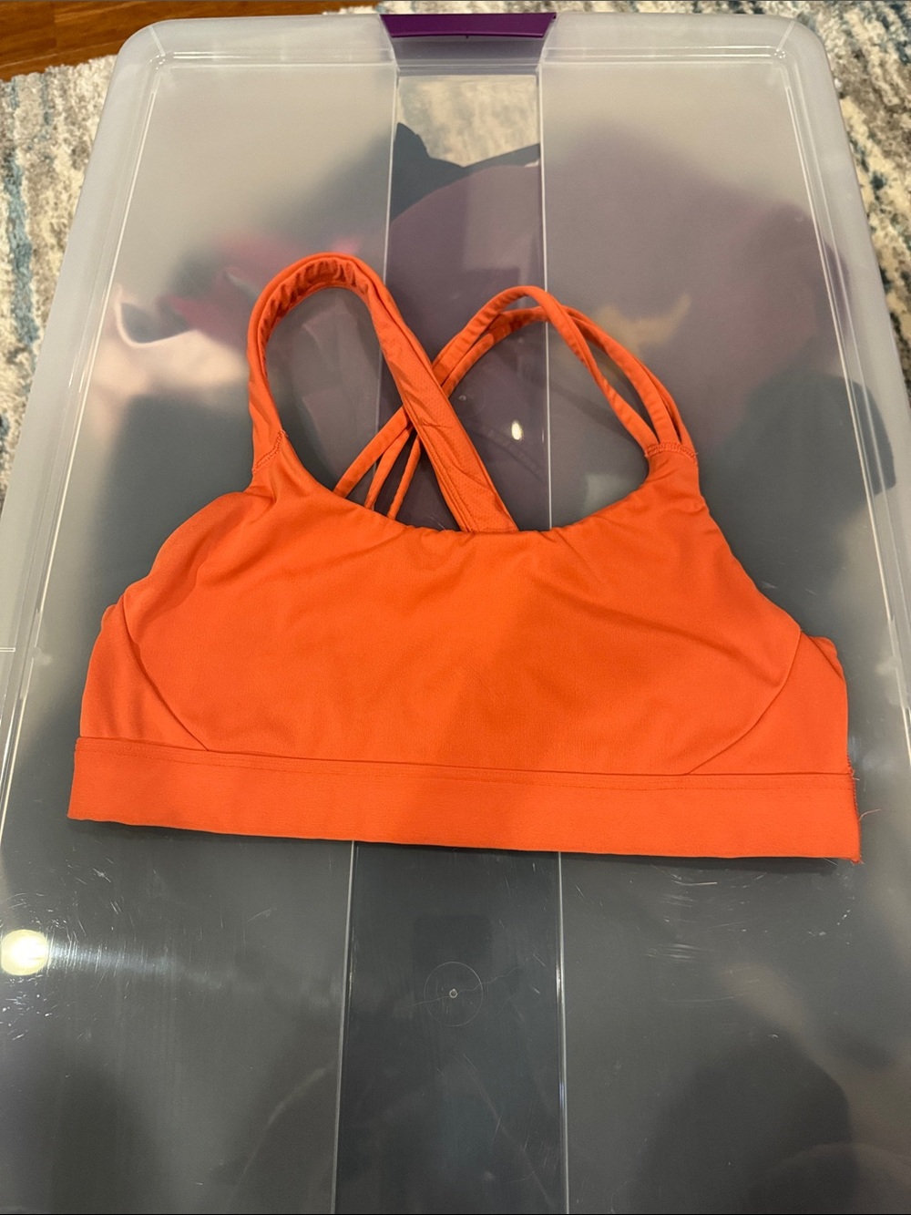 Women’s Orange Athleta Strappy Sports Bra